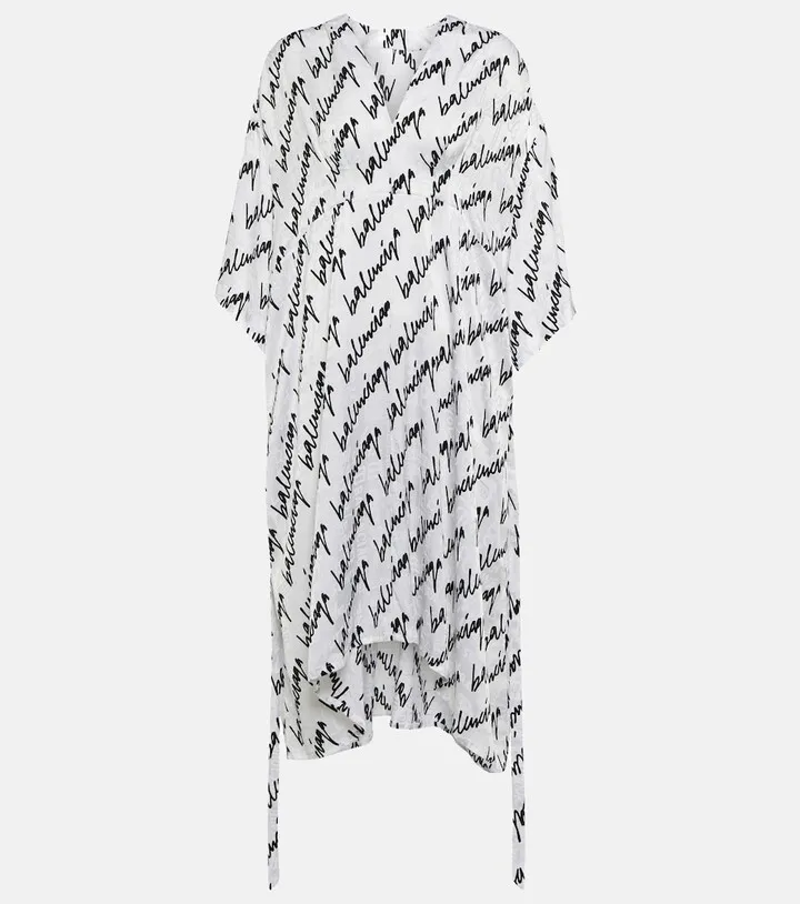 New Scribble jacquard silk midi dress