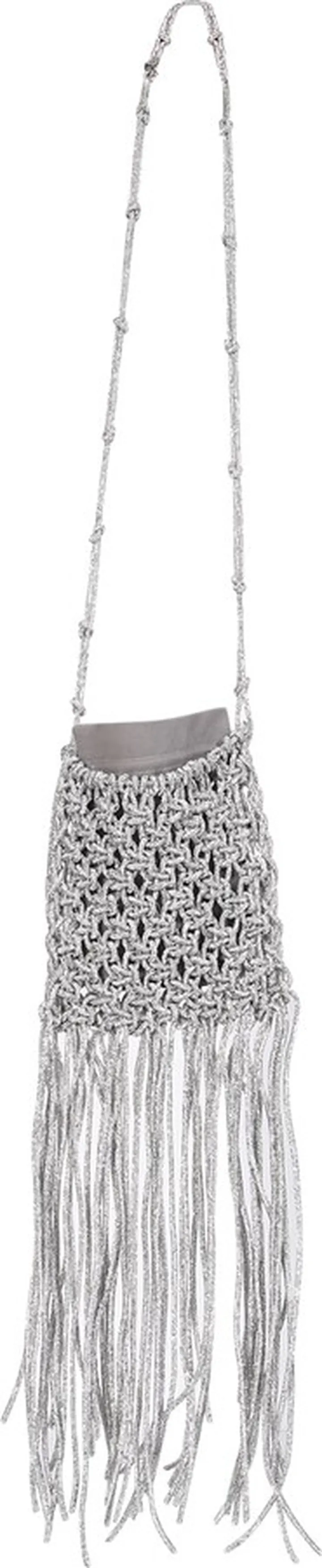 Silver Crystal Mesh Bag