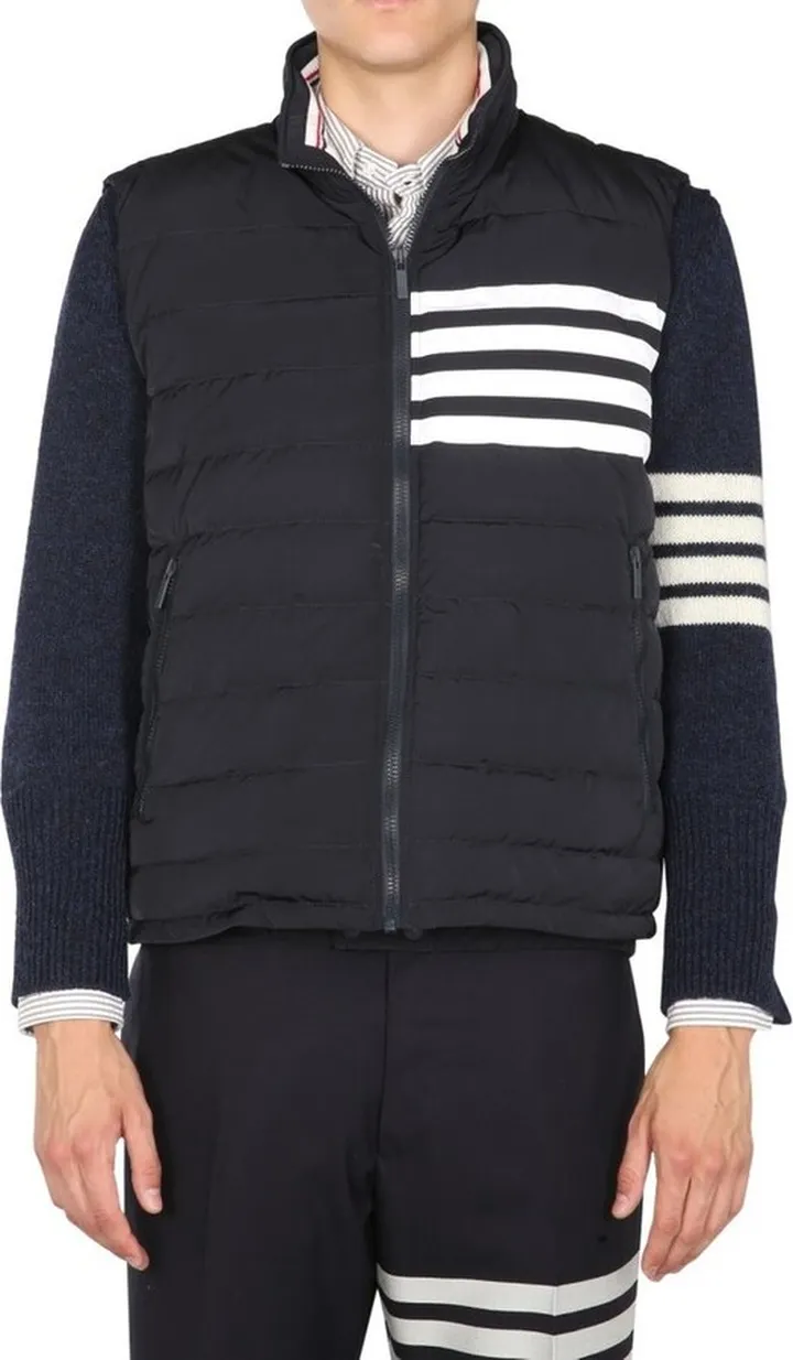 Thom Browne 4-Bar Motif Zipped Gilet