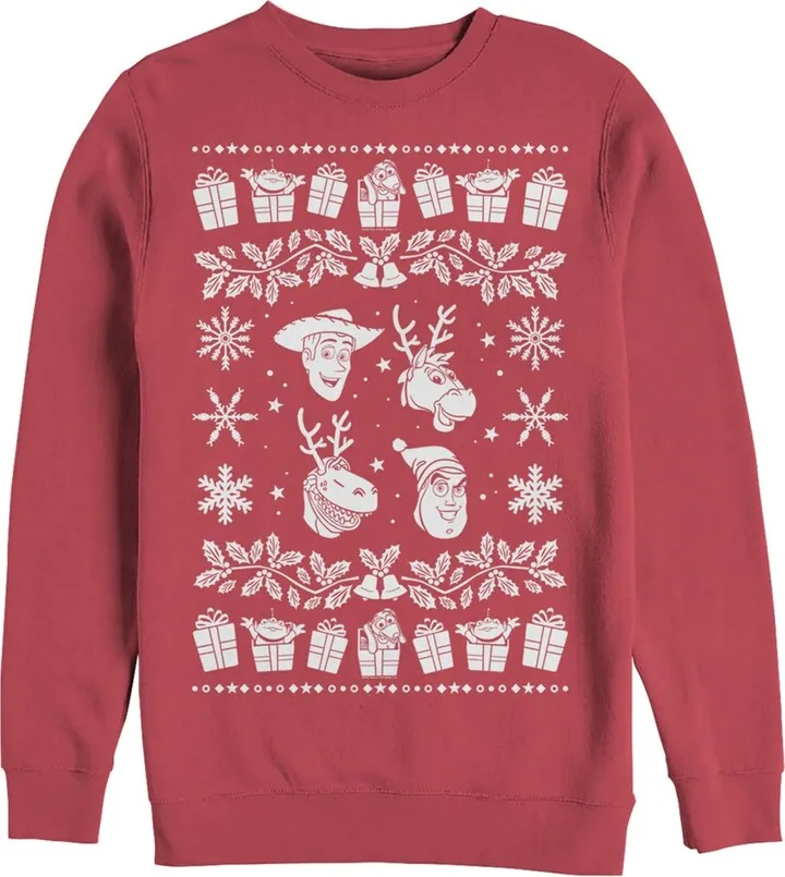 Men's Toy Story Ugly Christmas Toys Sweatshirt - Red - Large