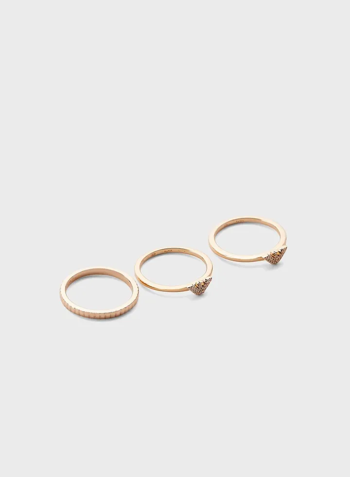 Logo Stone Detail Ring