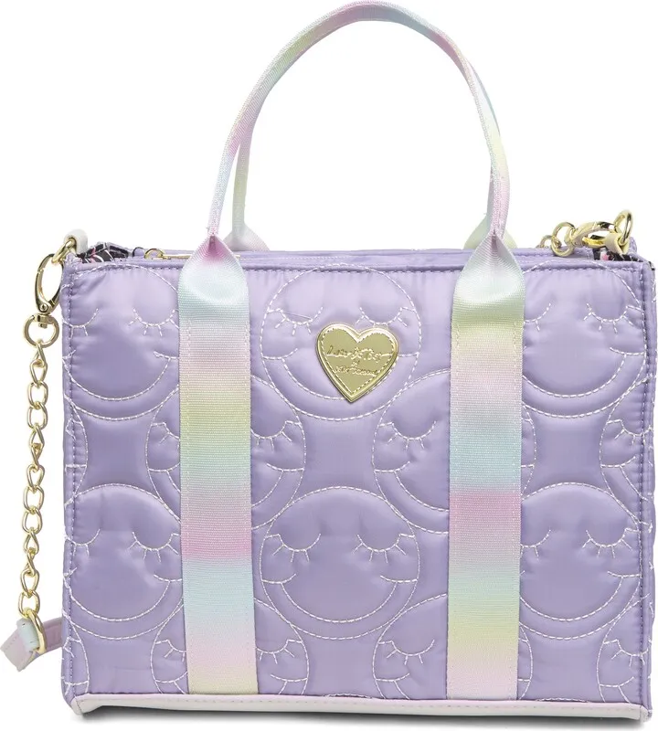 Smiley Quilted Nylon Tote