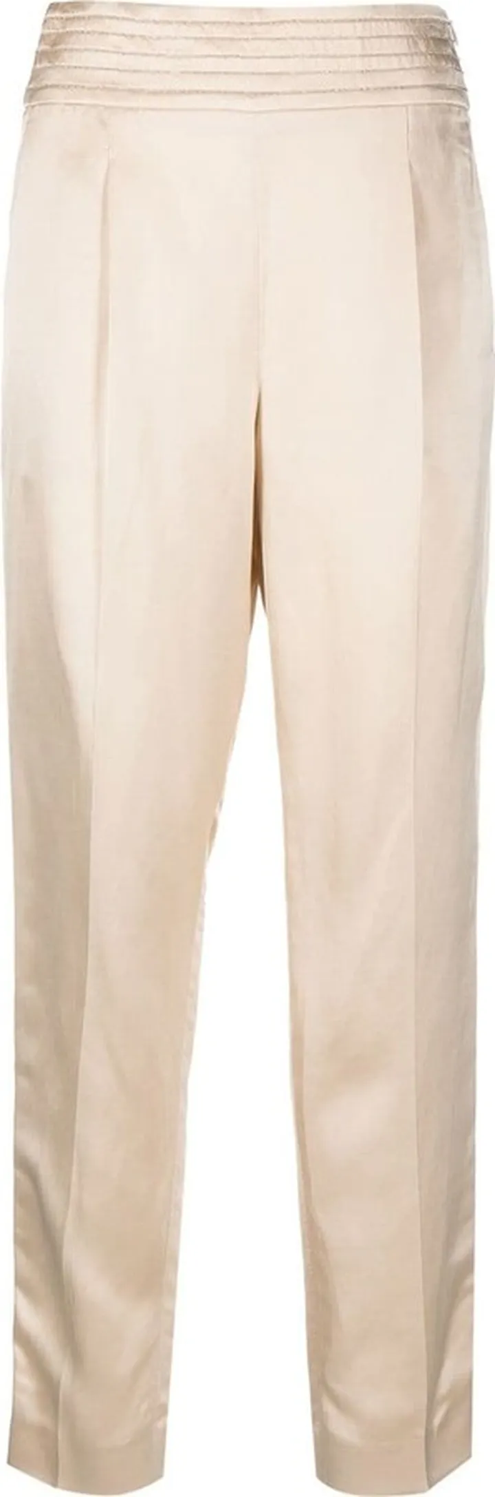 Satin-Finish Cropped Trousers