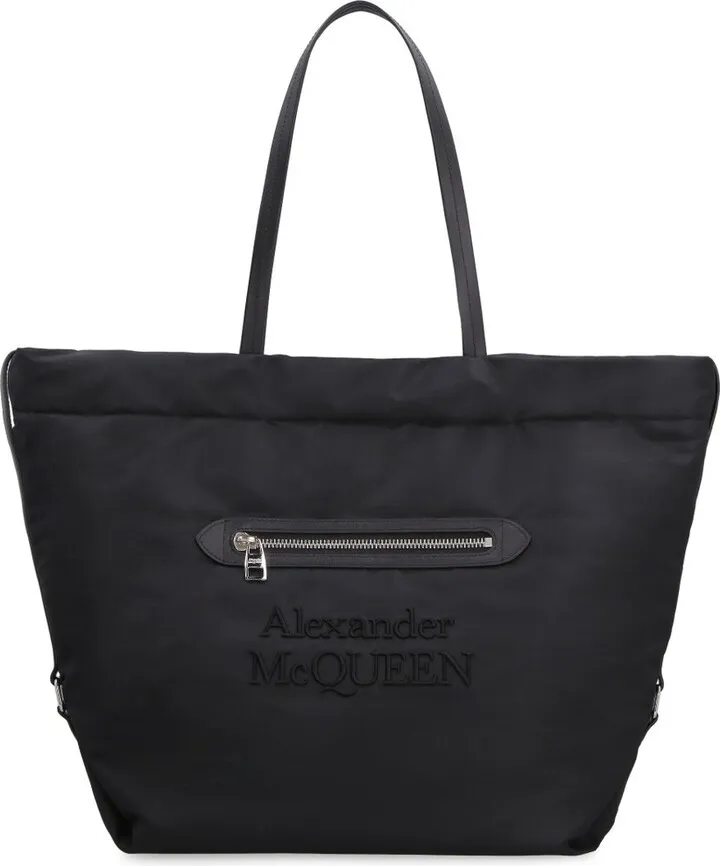 Alexander McQueen Logo Embroidered Zipped Shoulder Bag