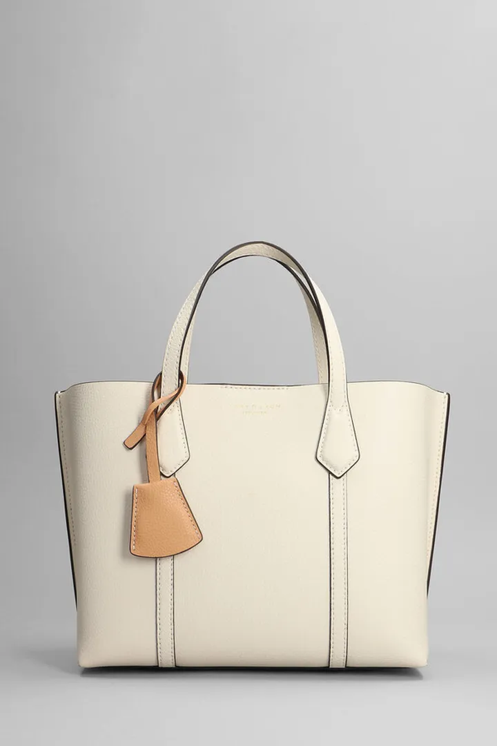 Perry Triple Tote In Beige Leather