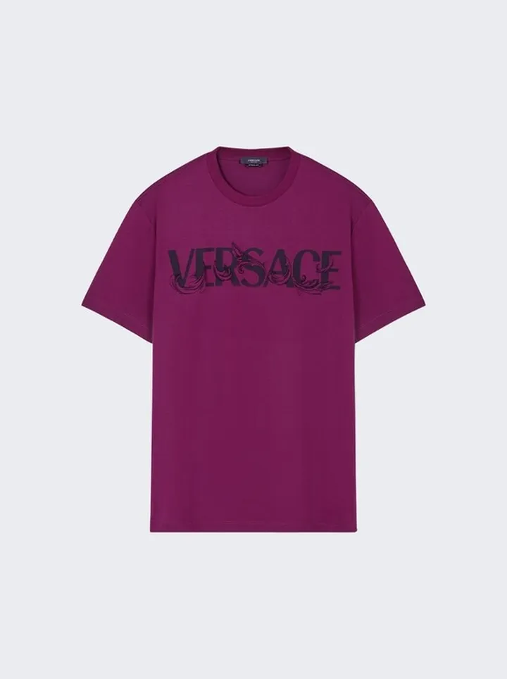 Barocco Silhouette Logo T-shirt Purple