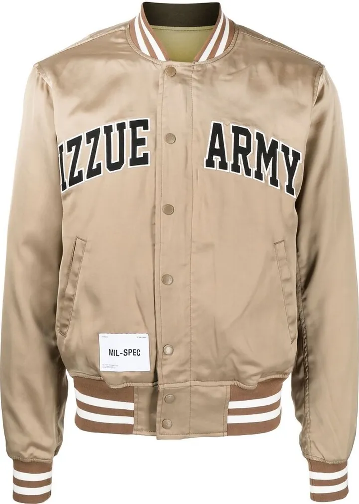 Izzue Army slogan bomber jacket