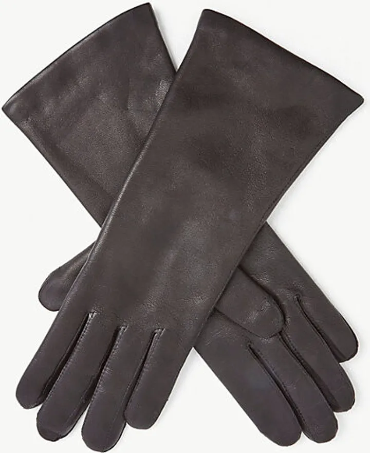 Womens Black Helene Leather Gloves