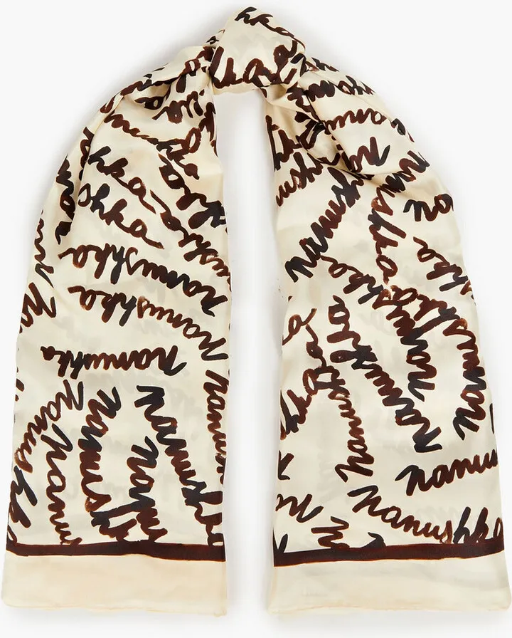 Miani printed silk-twill scarf