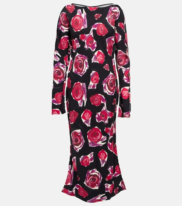 Floral cady midi dress