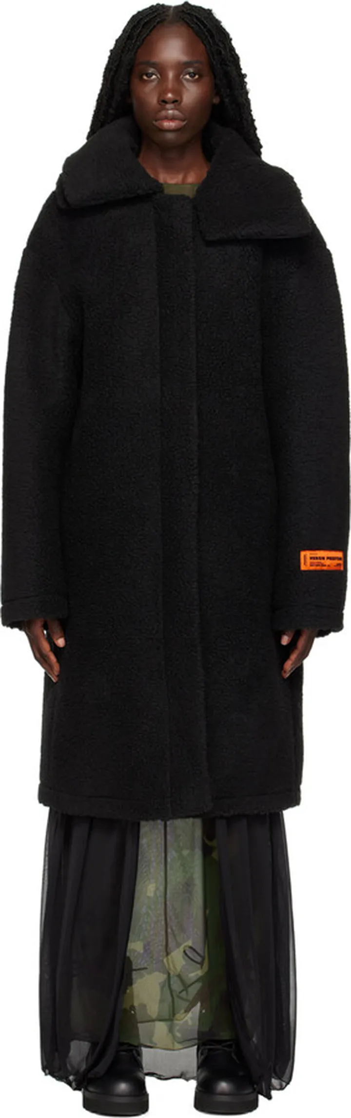 Heron Preston Black Long Coat