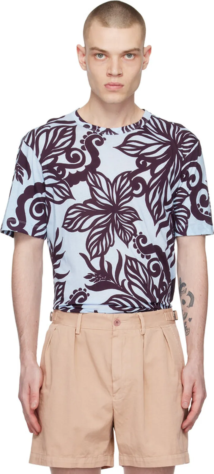 Dries Van Noten Blue Floral T-Shirt