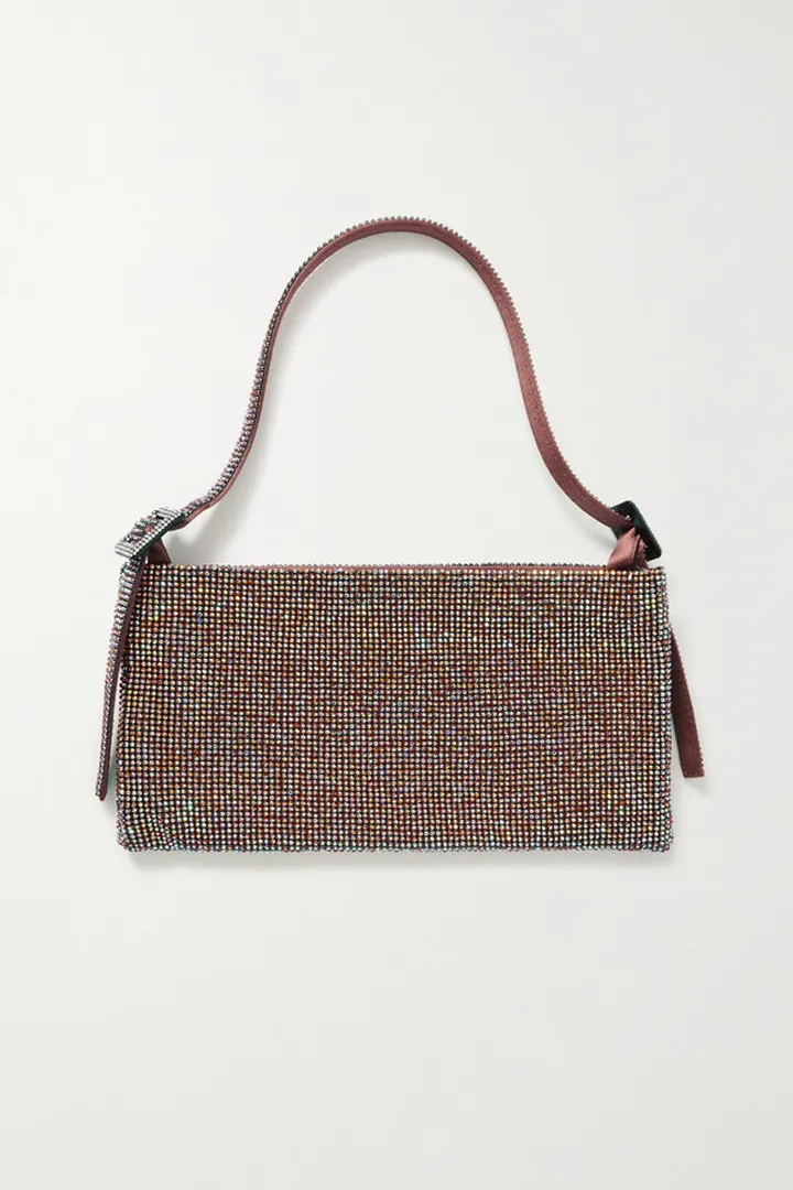 Benedetta Bruzziches - Your Best Friend La Grande Crystal-embellished Satin Shoulder Bag - Blue