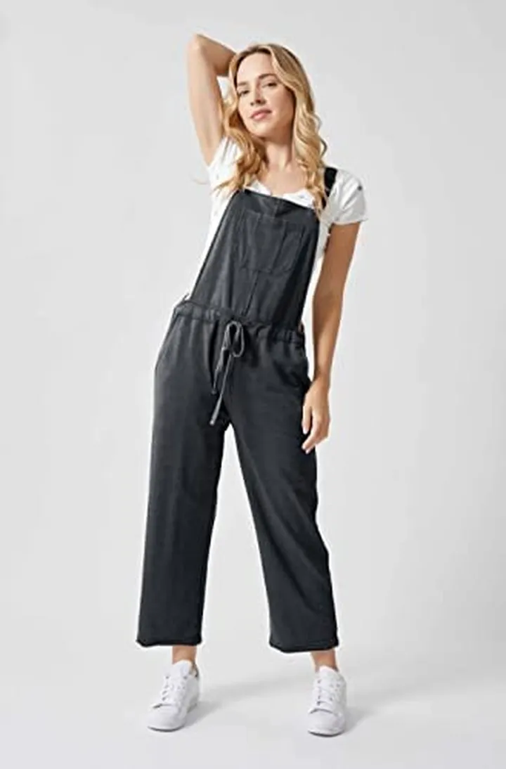 WallFlower Womens French Terry Jogger Casual Overall