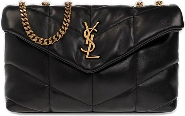 Saint Laurent Puffer Logo Plaque Shoulder Bag