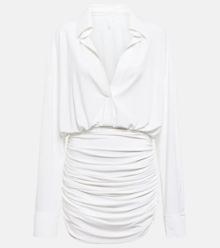 Ruched shirt dress