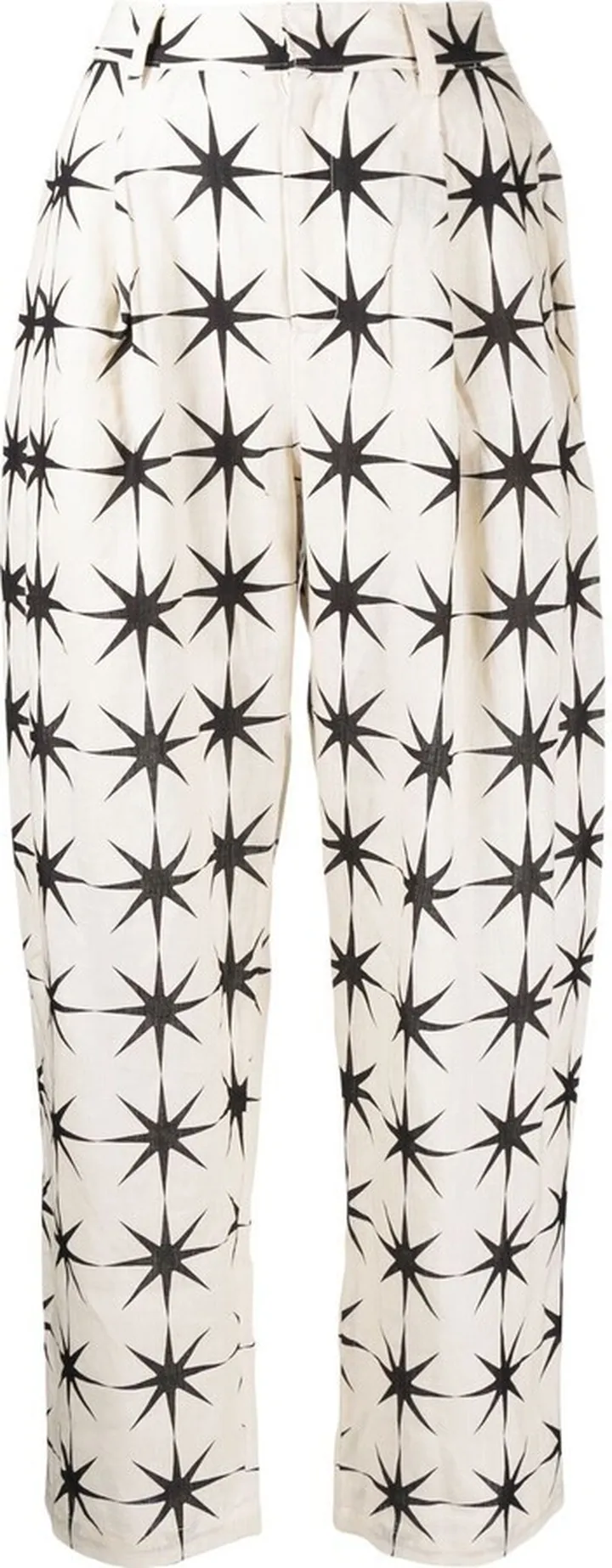 Printed Straight-Leg Trousers