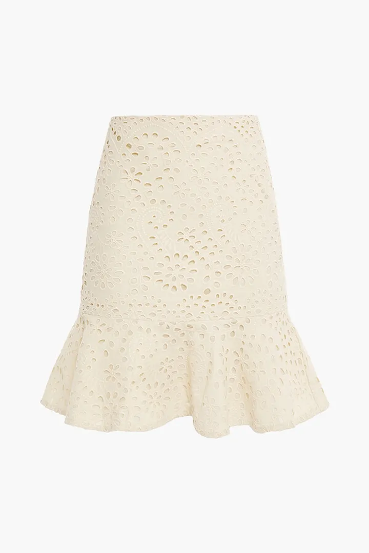 Natty broderie anglaise cotton mini skirt
