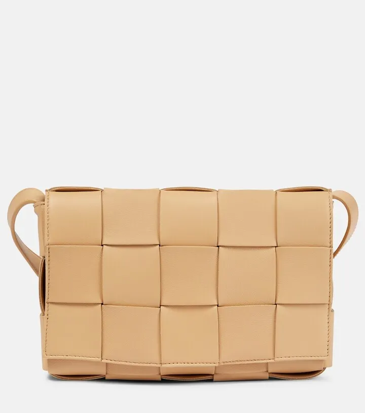 Cassette leather shoulder bag