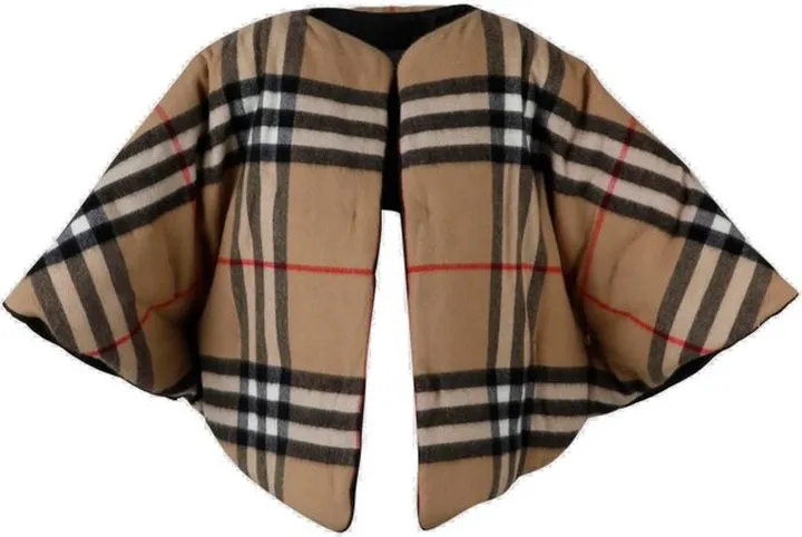 Burberry Checked Pattern Padded Cape