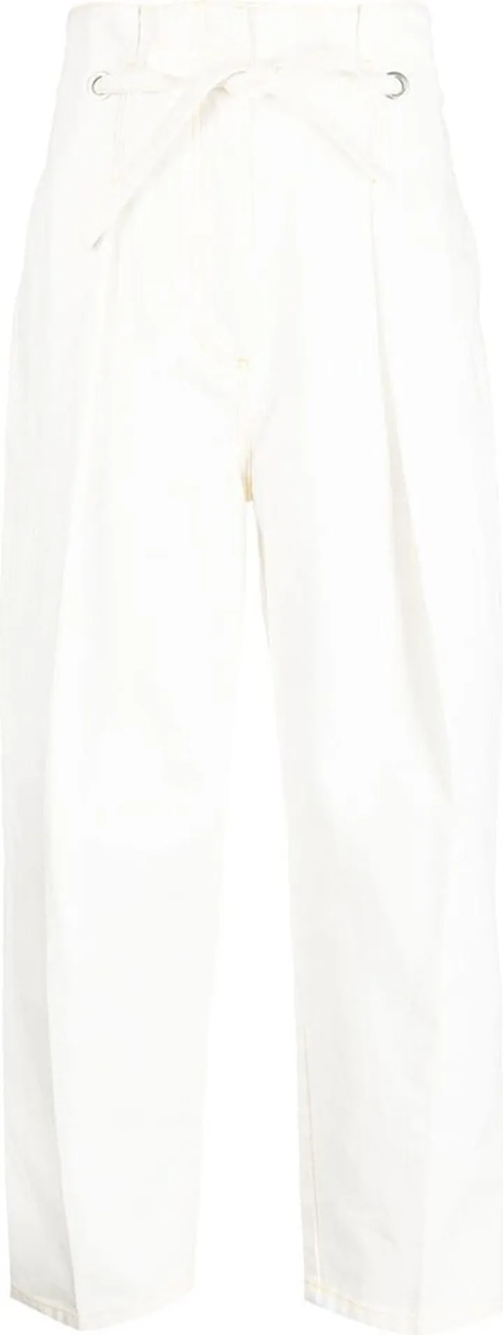 Pleat-Detail Straight-Leg Trousers