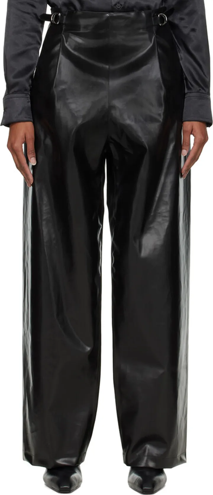 Kwaidan Editions Black Sailor Faux-Leather Trousers