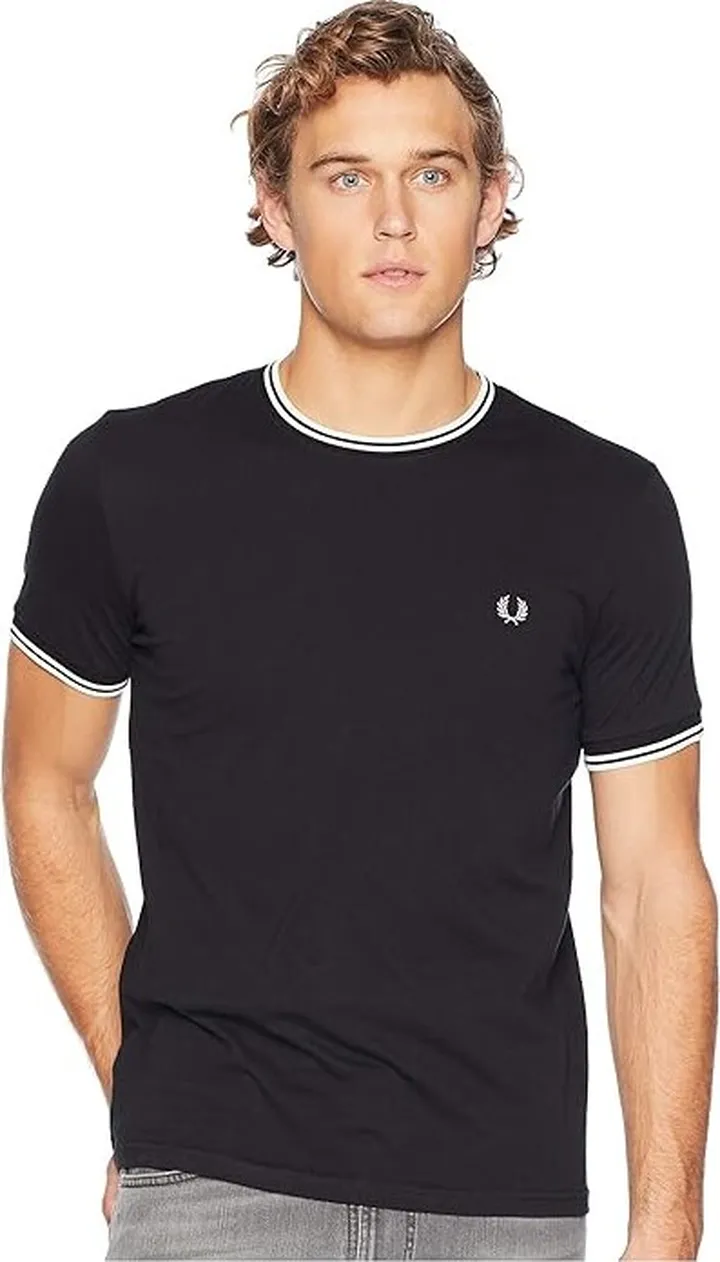 Fred Perry Twin Tipped Ringer T-Shirt (Black) Men's T Shirt