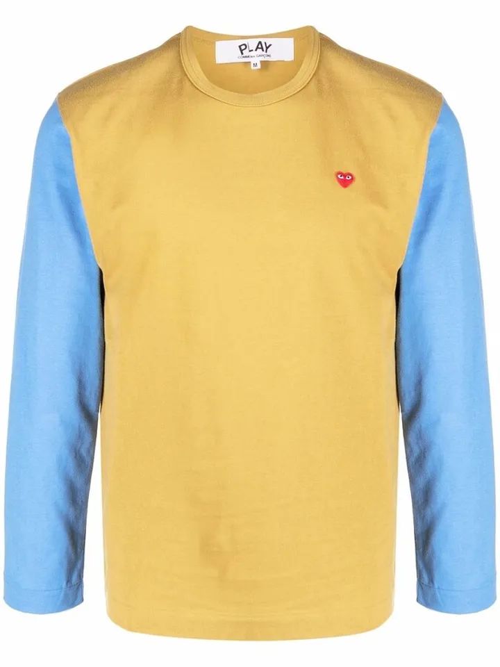 logo-embroidered colour-block T-shirt