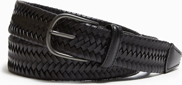 Anderson's Woven Leather Belt in Black