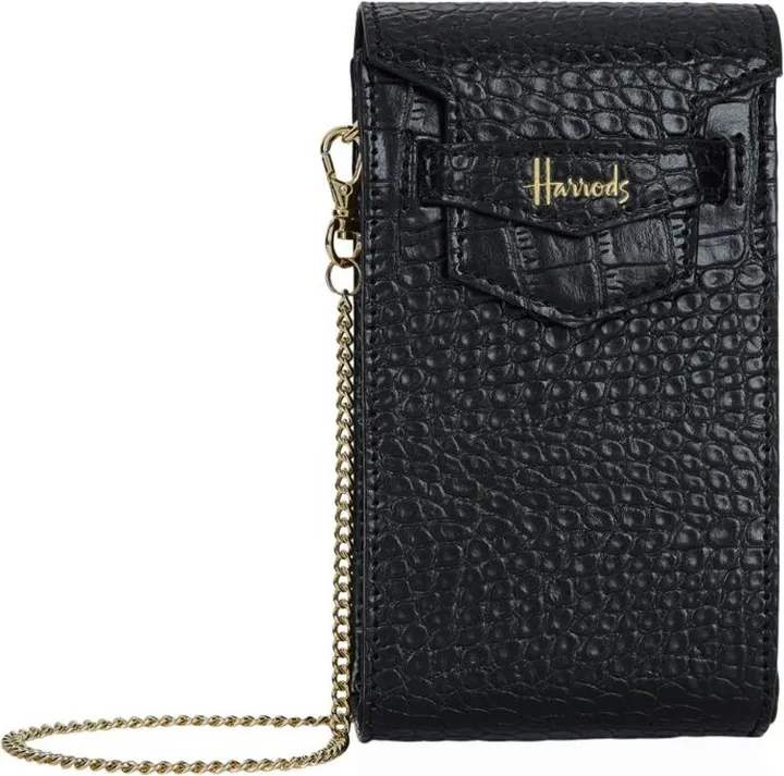 Harrods Mini Croc-Embossed Nano Phone Bag