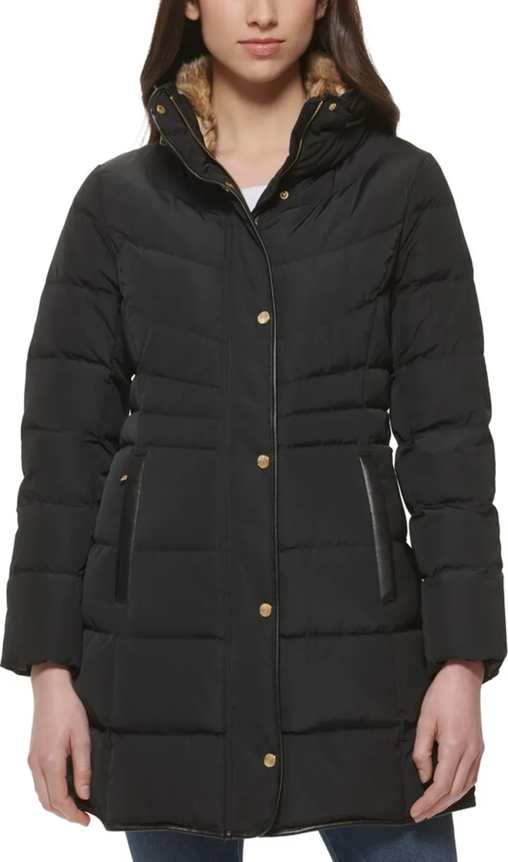Cole Haan Women's Faux-Fur Collar Down Puffer Coat
