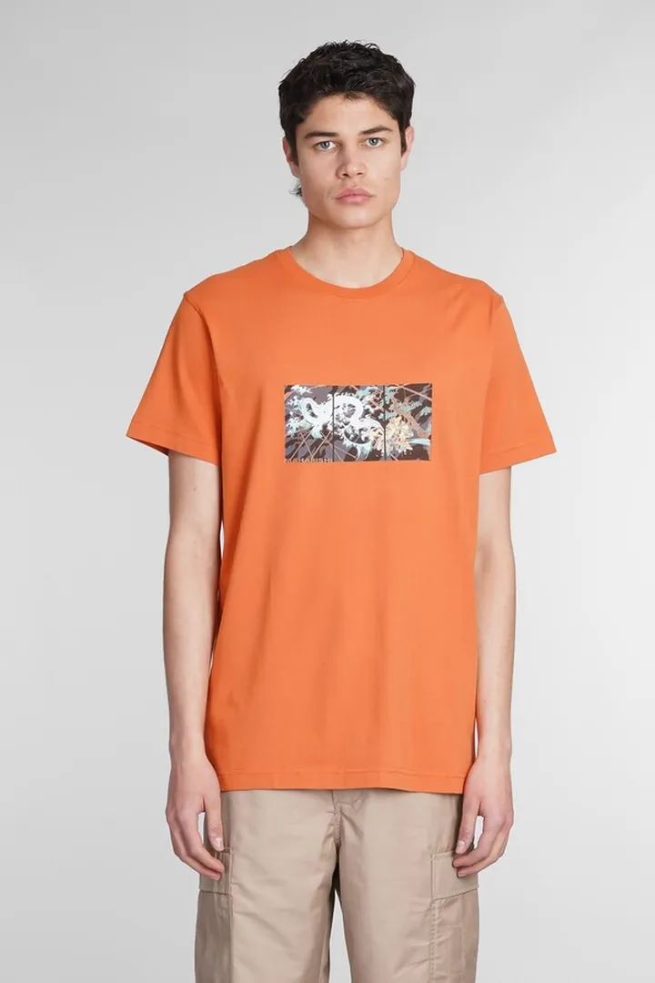 T-shirt In Orange Cotton