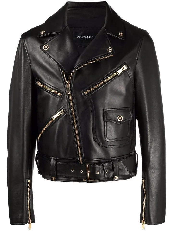Nappa leather biker jacket