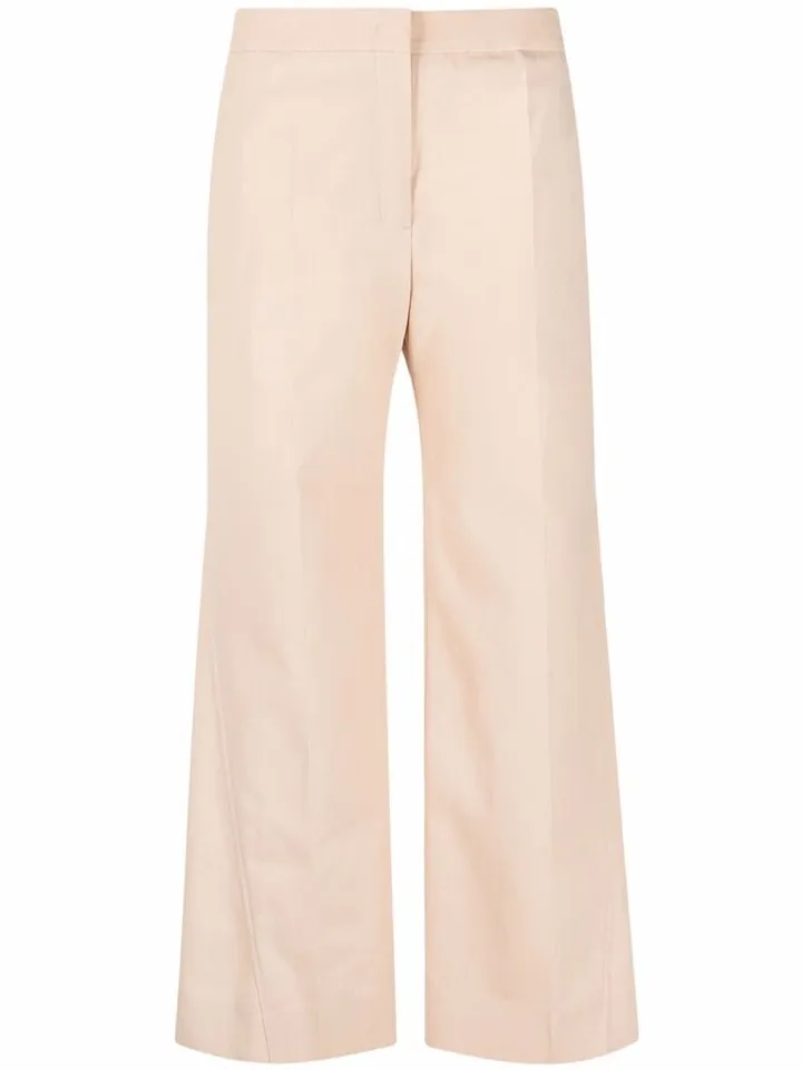 Straight-Leg Cotton Trousers