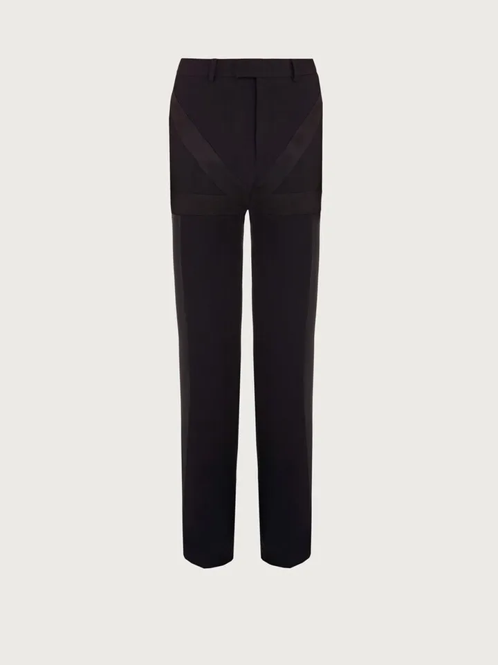 Ferragamo Men Trouser with inlay Black