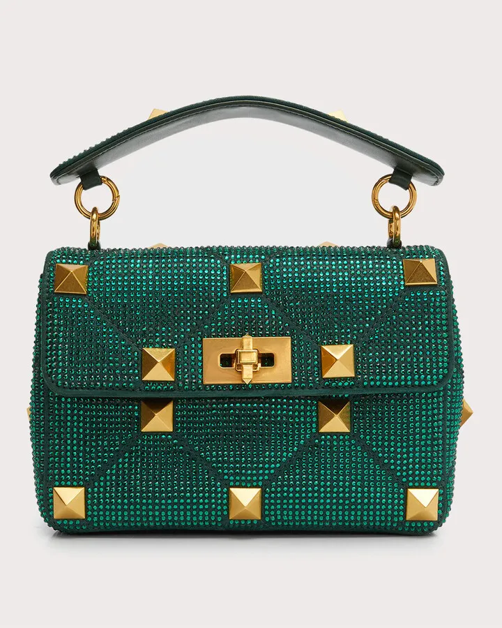 Roman Stud Rhinestone Shoulder Bag