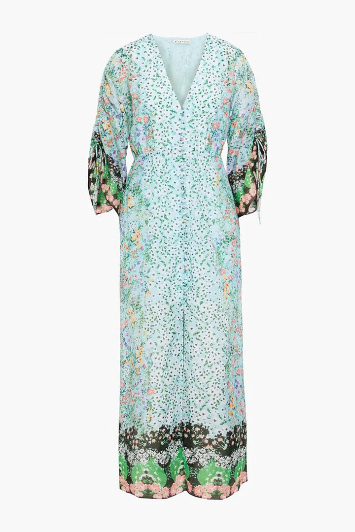 Arlinda floral-print cotton and silk-blend midi dress