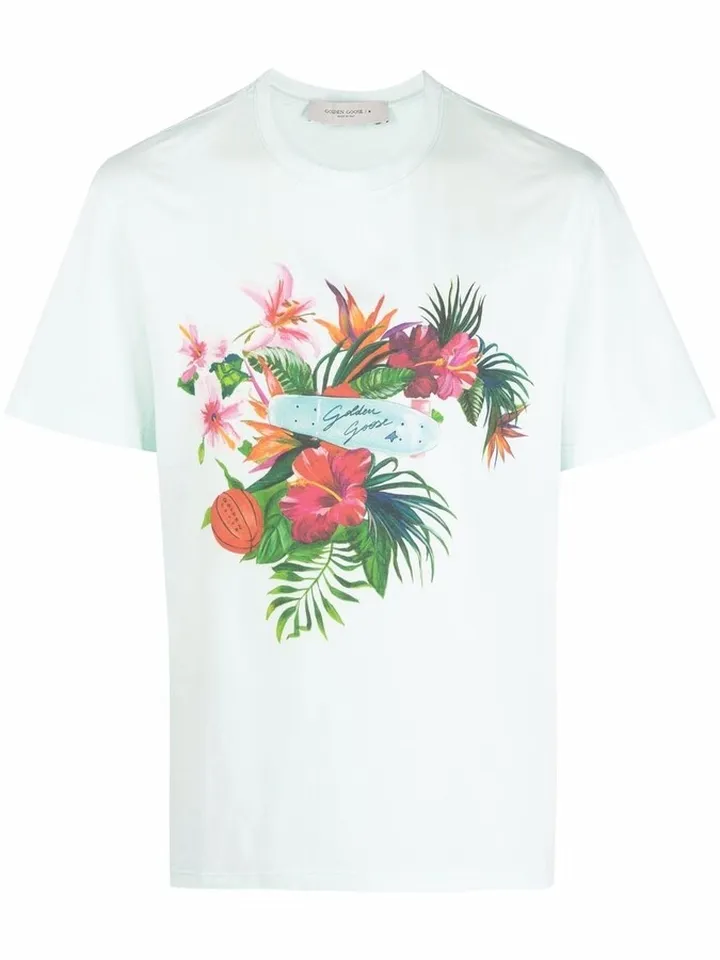 floral logo-print T-shirt