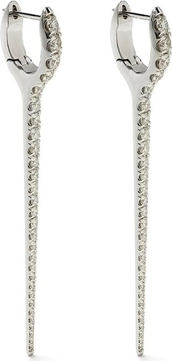 18kt white gold large Lola Needle diamond earrings