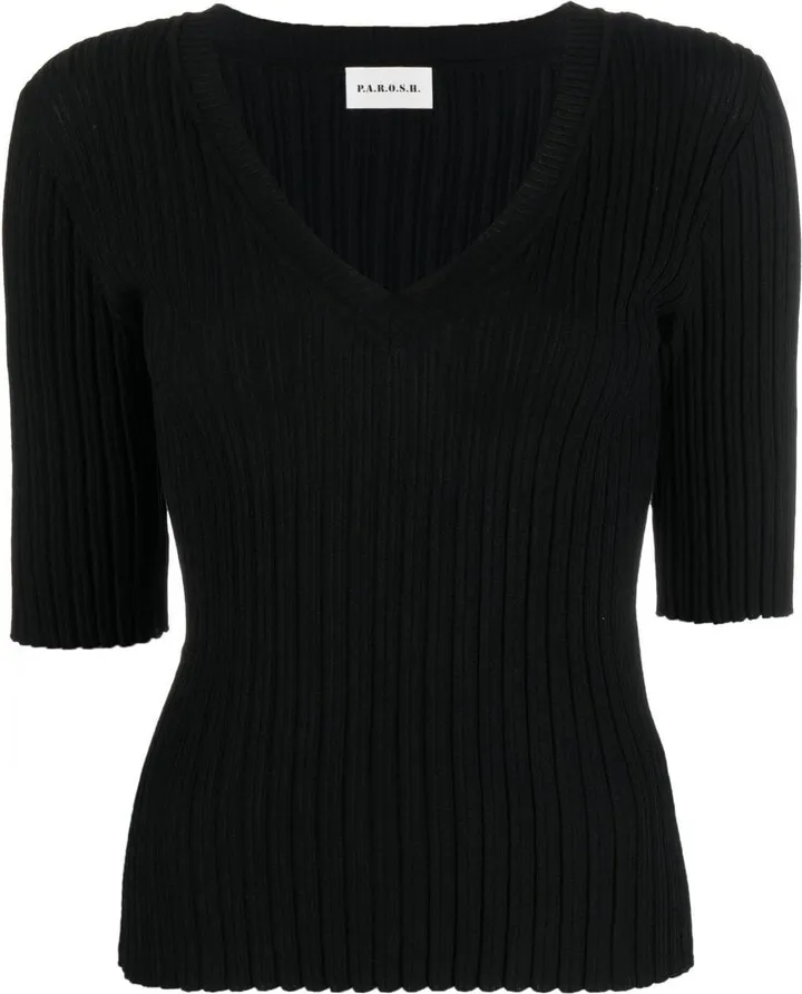 V-neck knit jumper