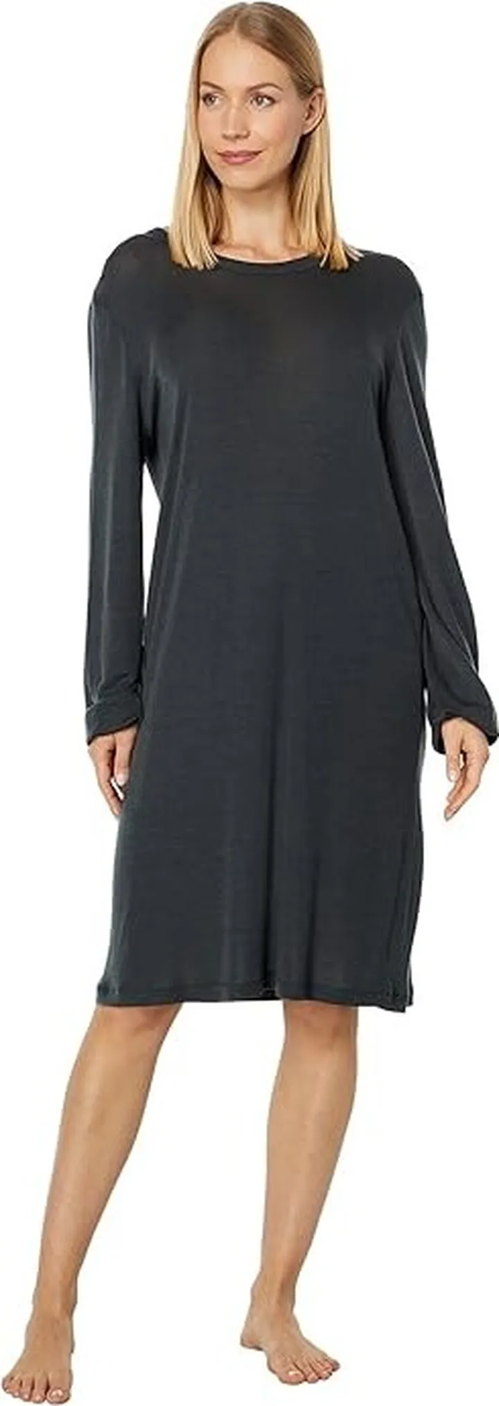 Hanro Woolen Sleep Long Sleeve Merino Blend Gown (Raku Melange) Women's Pajama