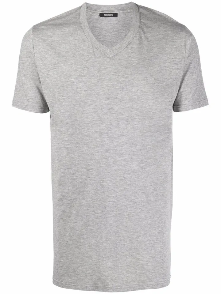 V-neck cotton-blend T-shirt