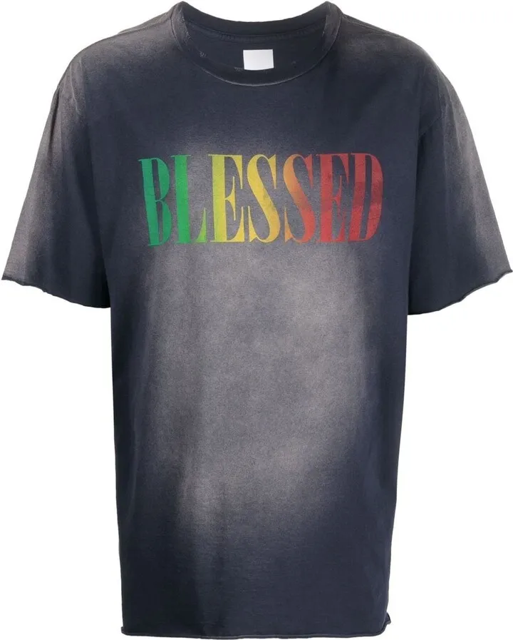 slogan-print T-shirt