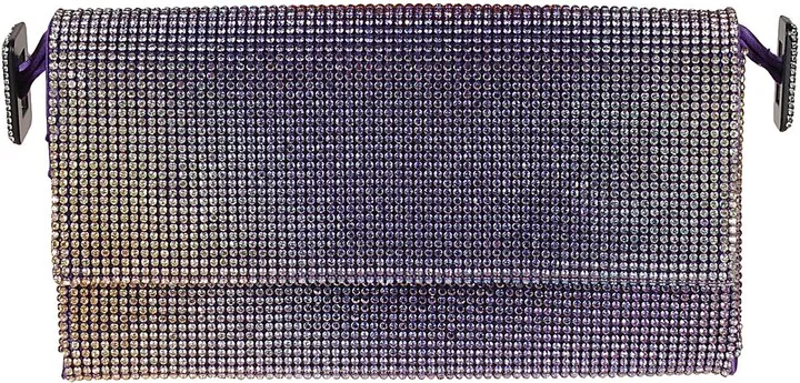Embellished All-over Flap Shoulder Bag
