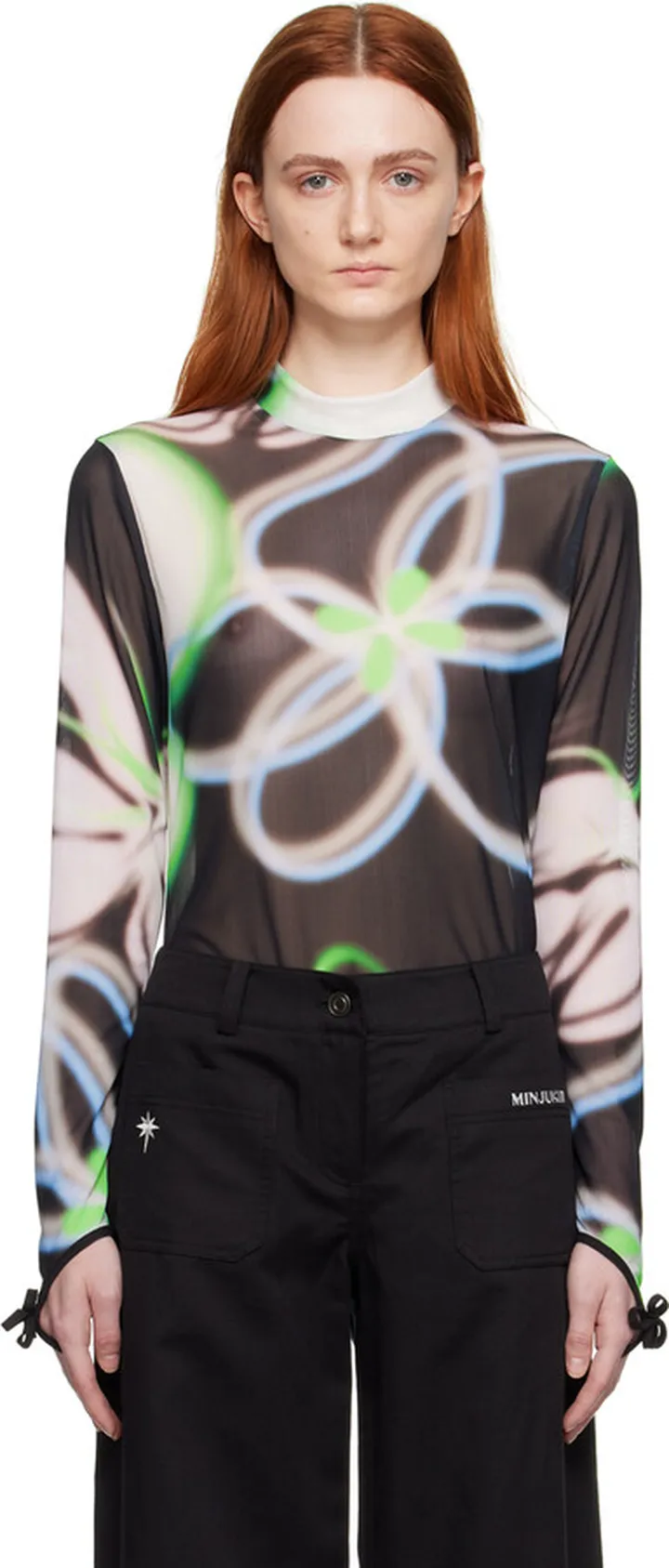 MINJUKIM Multicolor Finger Ribbon Turtleneck