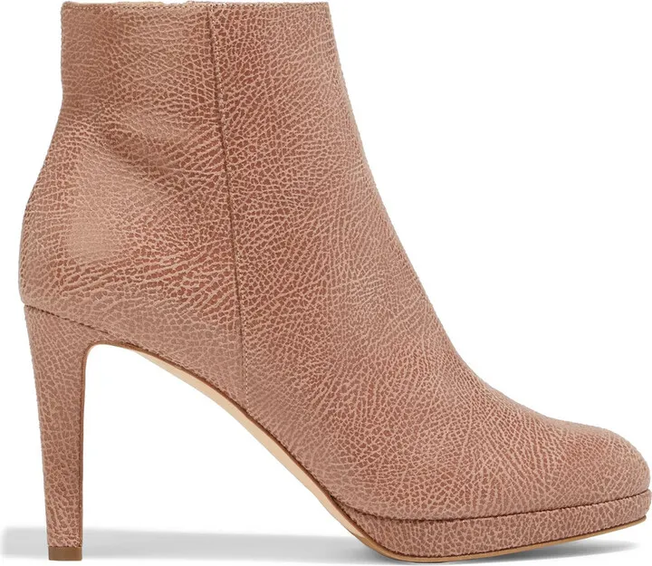 Textured-suede platform ankle boots