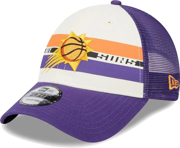 Men's New Era Phoenix Suns Purple Stripes 9FORTY Trucker Snapback Hat