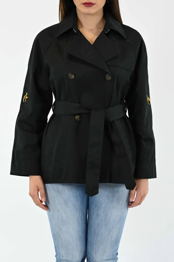 Short Double-breasted Trench Coat