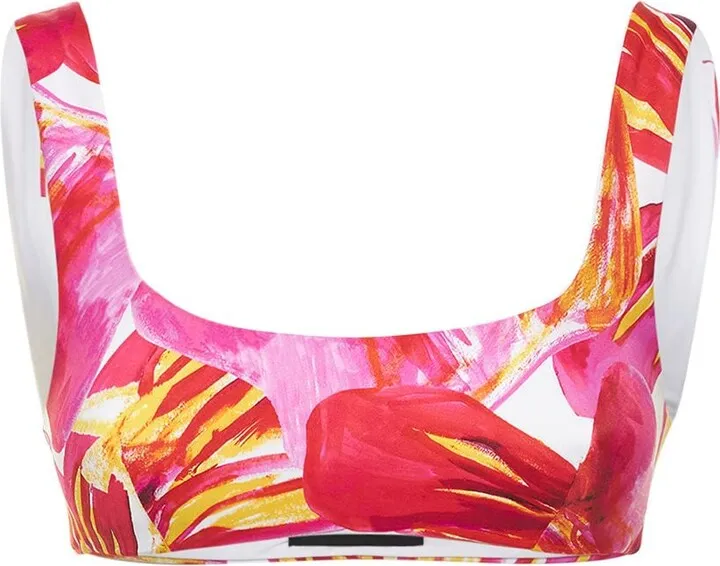 Scoop printed bikini top