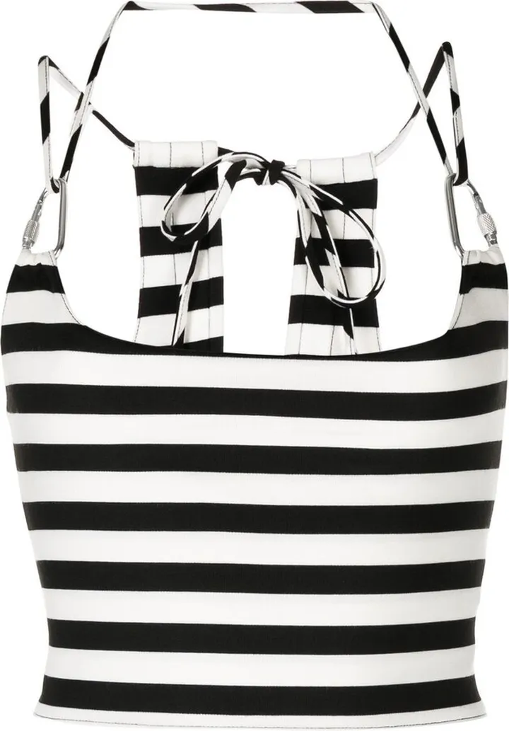 Striped Halterneck Cropped Top
